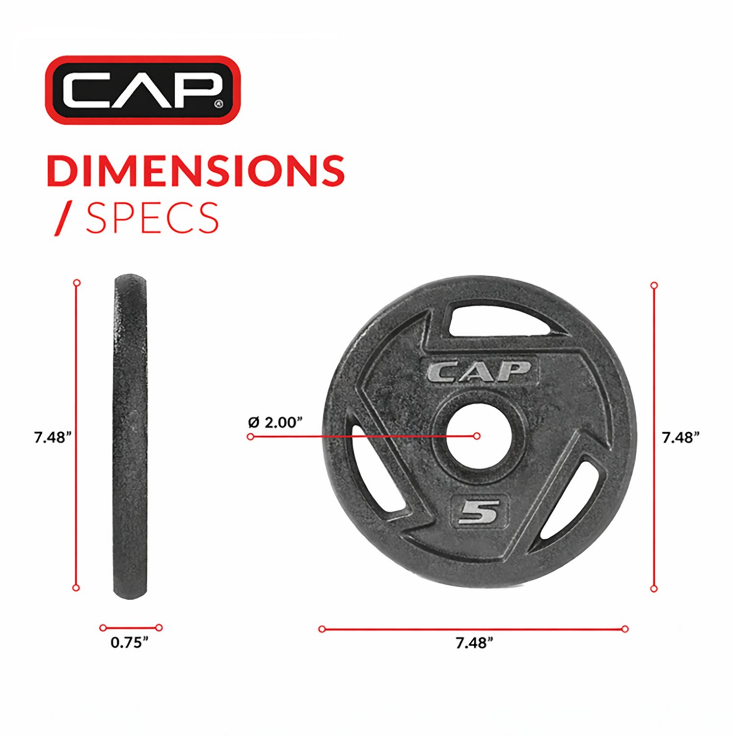 CAP Barbell 5 lb. Olympic Grip Plate - view number 3