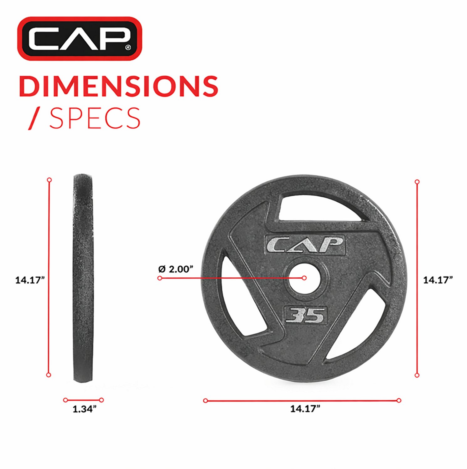 CAP Barbell 35 lb. Olympic Grip Plate - view number 3