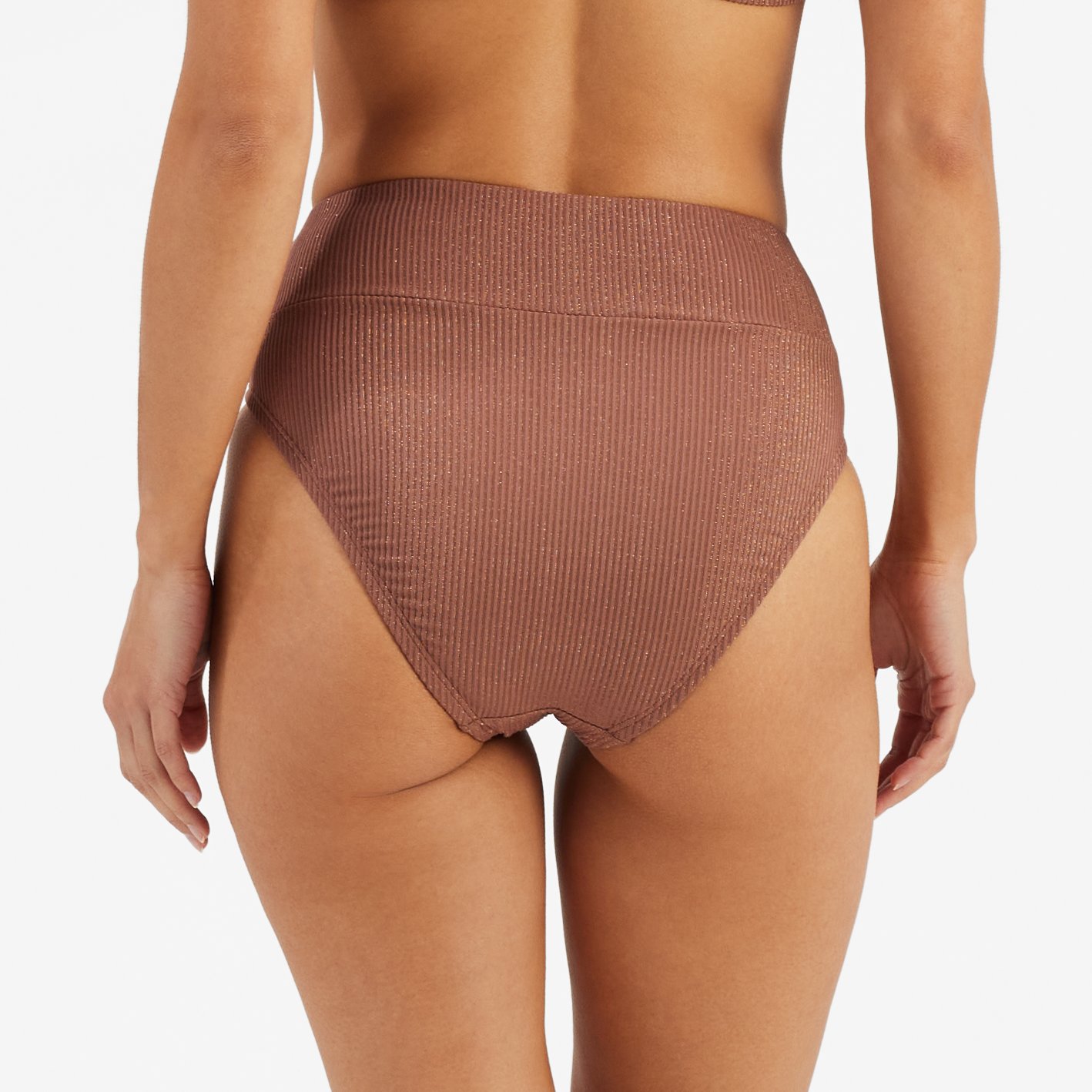 Freely Women's Lurex Ribs Branded High Waist Swim Bottoms - view number 4