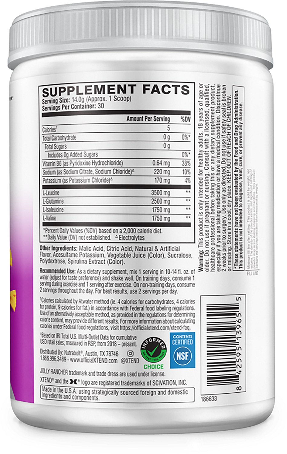 Scivation XTEND Original x Jolly Rancher Tub - 30 servings - view number 2