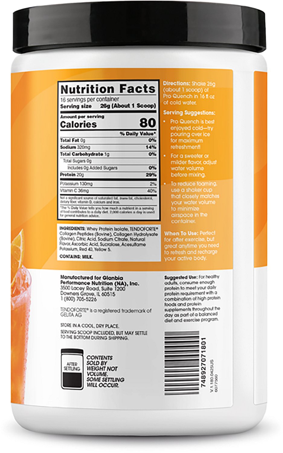 Optimum Nutrition Pro Quench Tropical Orange Mango Clear Protein & Collagen - view number 3