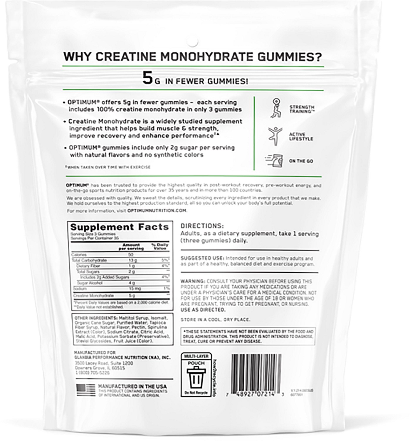 Optimum Nutrition Bluerazz Creatine Gummies  - view number 2
