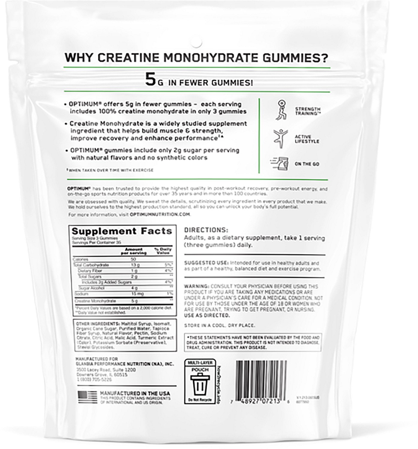 Optimum Nutrition Bluerazz Creatine Gummies  - view number 2