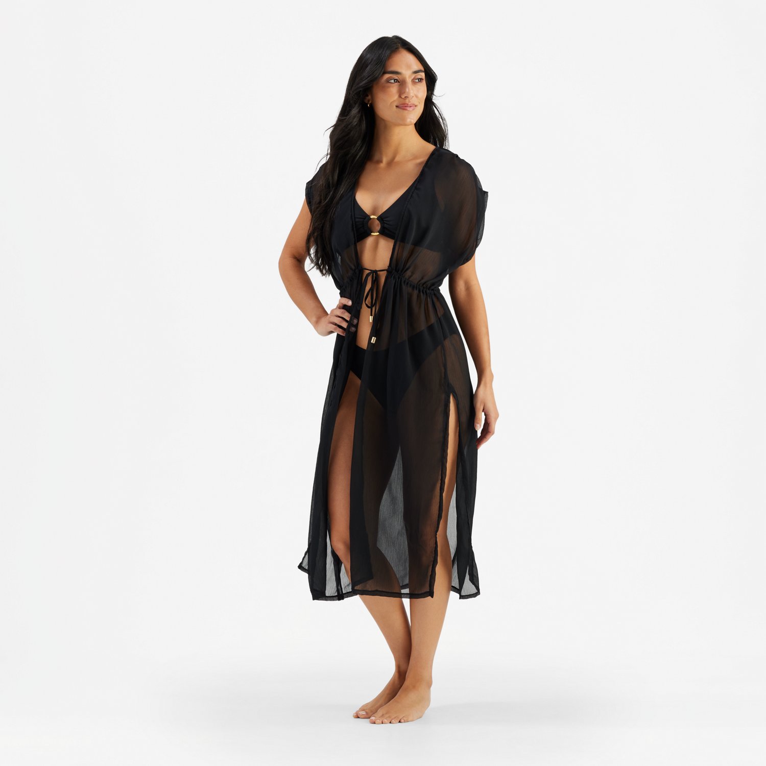 Freely Women's Black Caftan Swimsuit Cover Up - view number 3