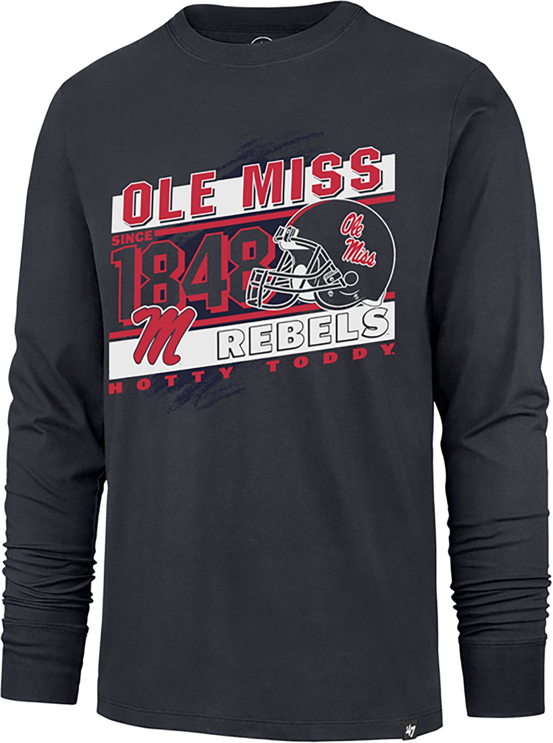 '47 Men's Ole Miss Rebels Year Football Helmet Regional Franklin Long Sleeve T-shirt