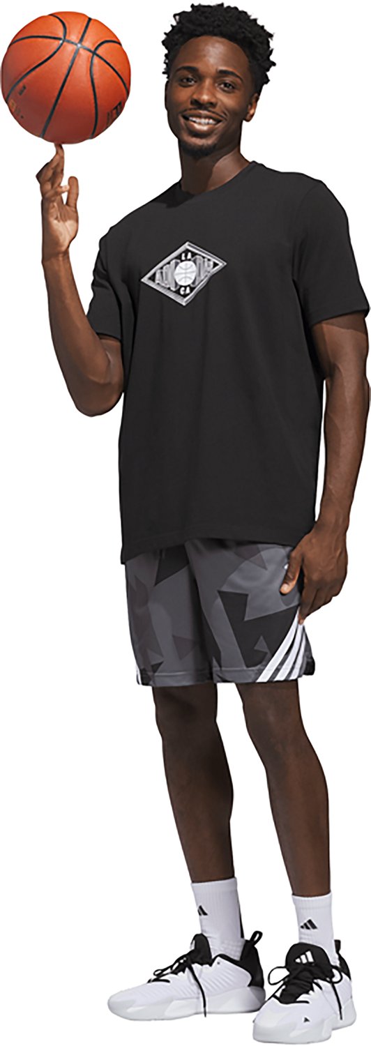 adidas Men's LEGENDS Allover Print Basketball Shorts 5 in - view number 3