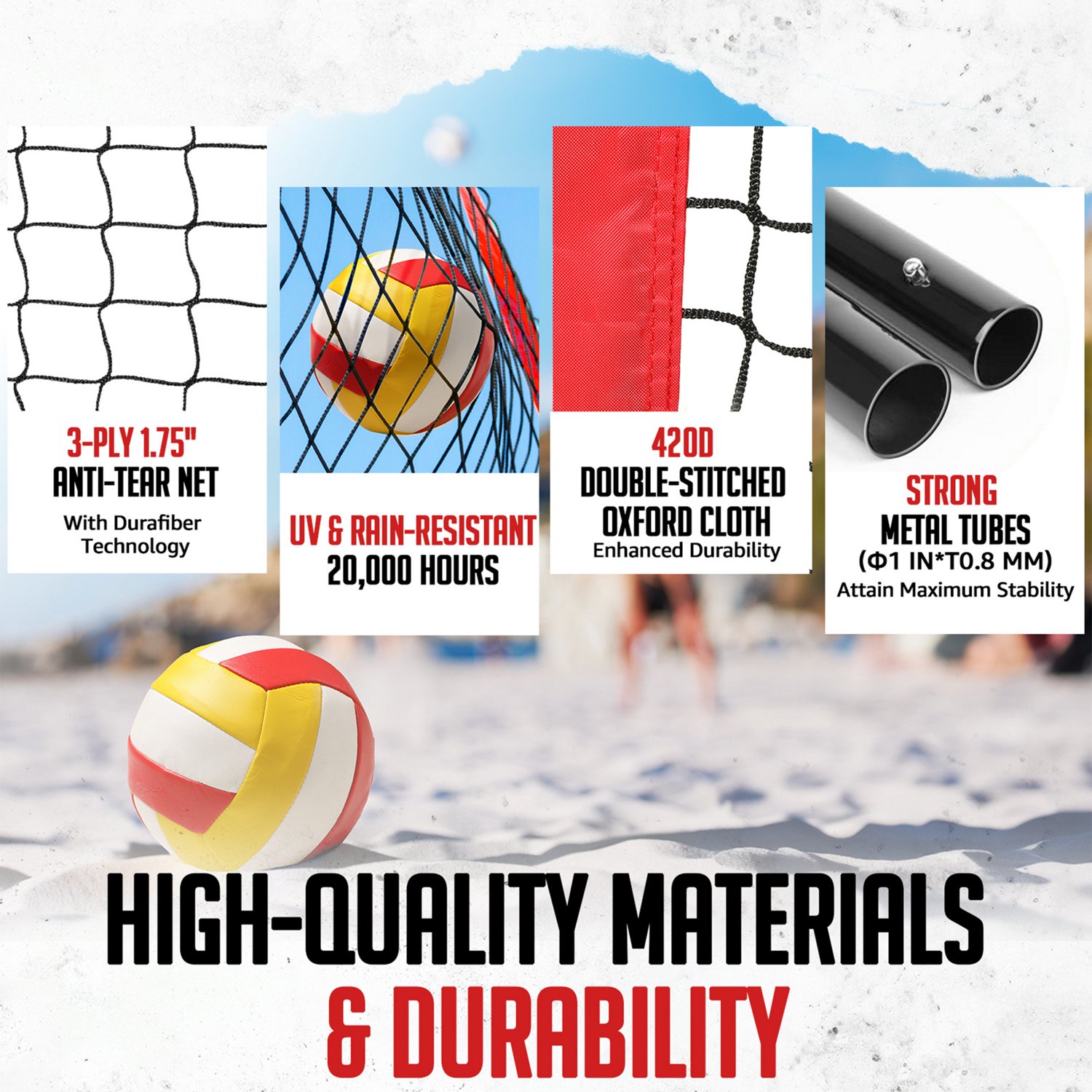 Zealfeel Adjustable Portable 12 ft Volleyball Training Net Set - view number 5