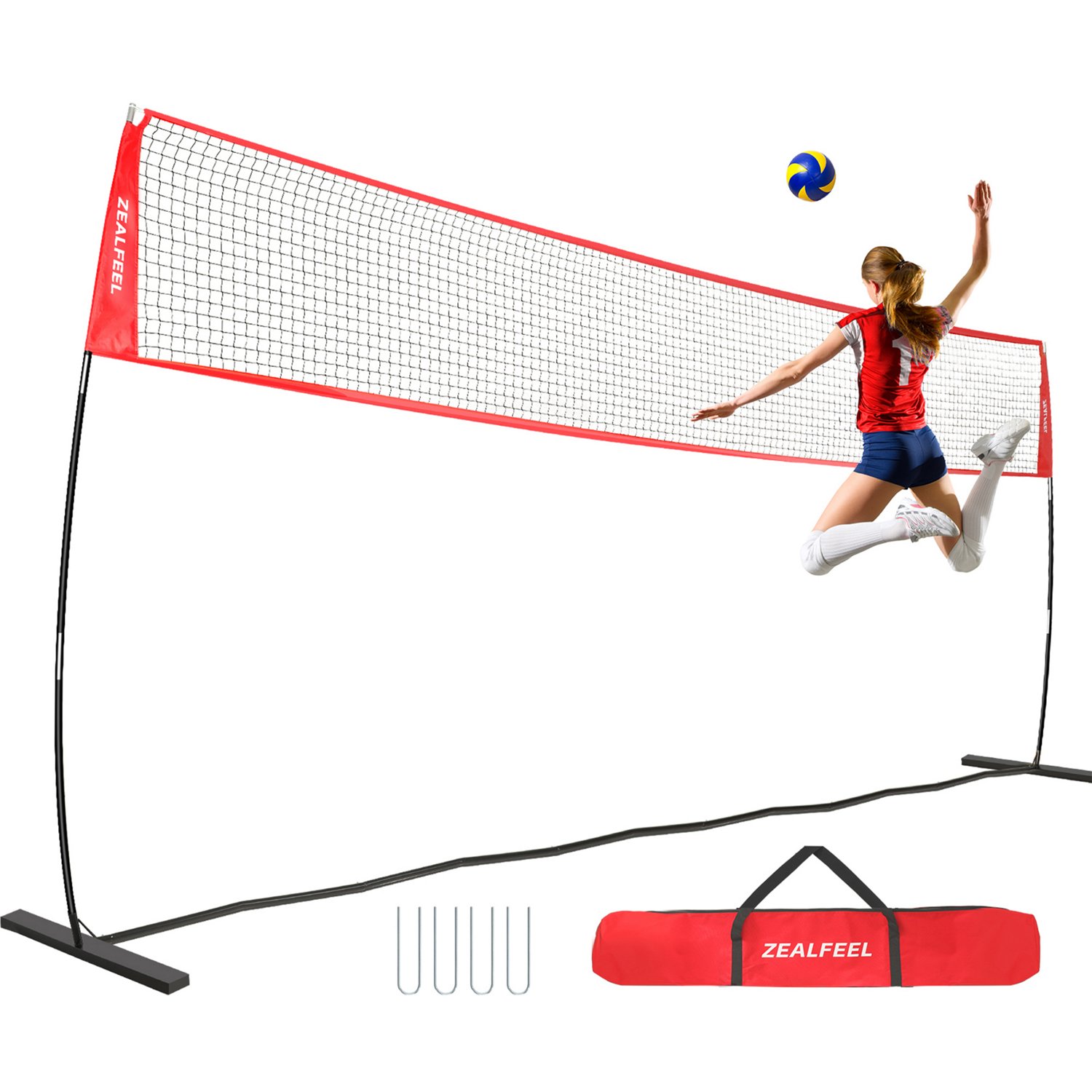 Zealfeel Adjustable Portable 12 ft Volleyball Training Net