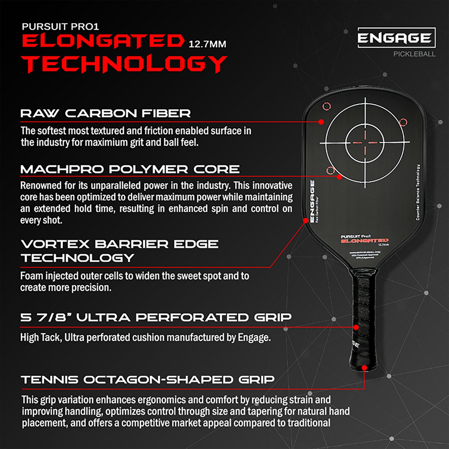 Engage Sporting Pursuit Pro1 Innovation Pickleball Paddle - view number 2