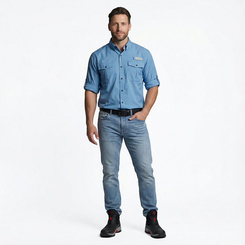 Magellan Outdoors Men's Aransas Pass Heather Short Sleeve Fishing Shirt-image