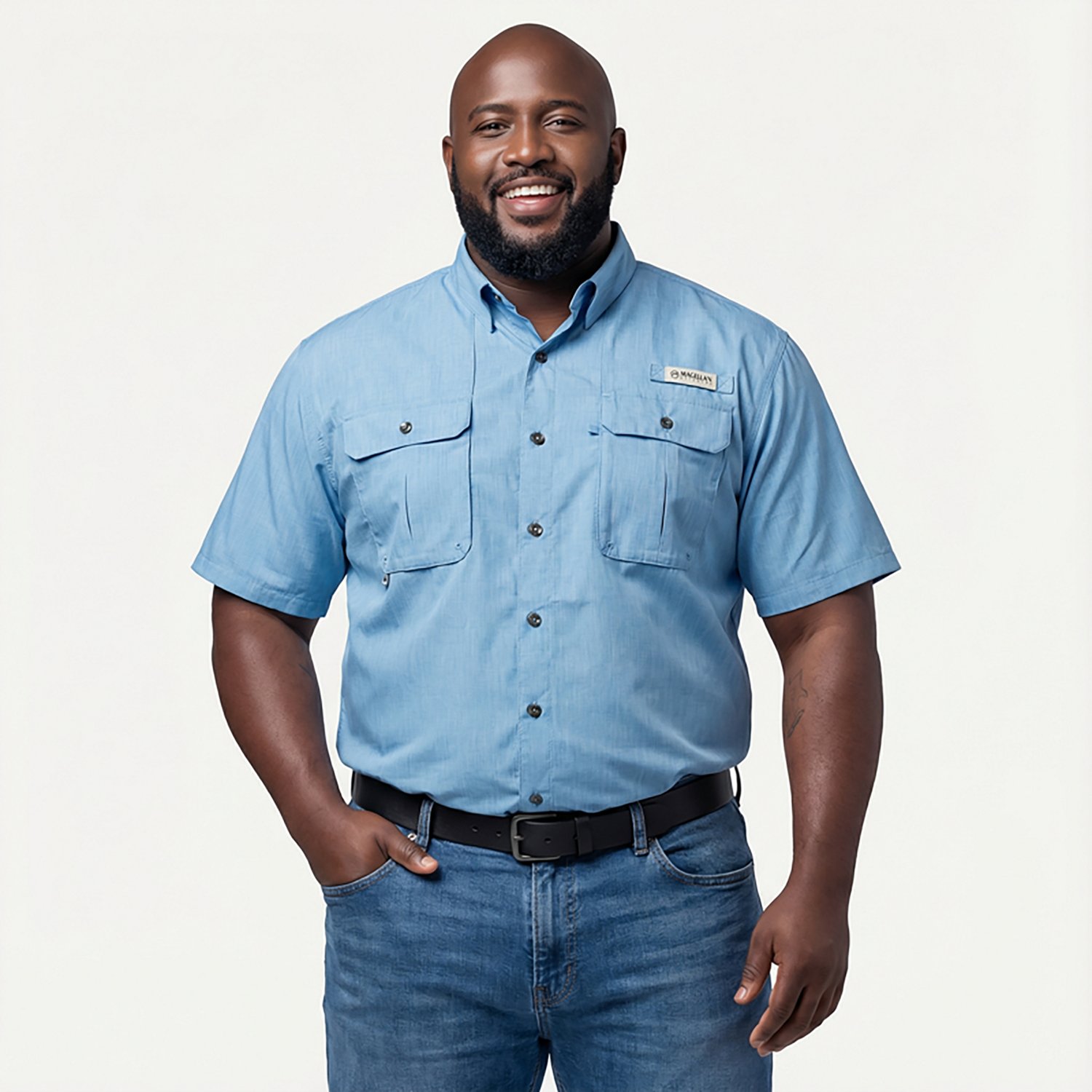 Magellan Outdoors Men's Aransas Pass Heather Short Sleeve Fishing Shirt - view number 2