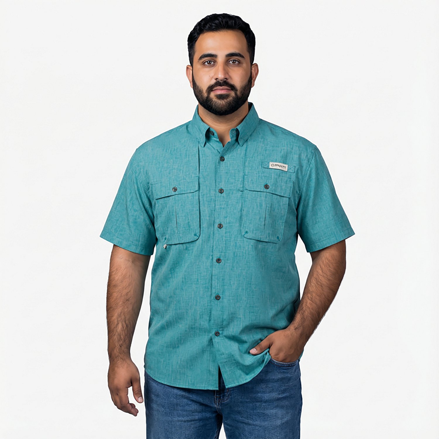 Magellan Outdoors Men's Aransas Pass Heather Short Sleeve Fishing Shirt