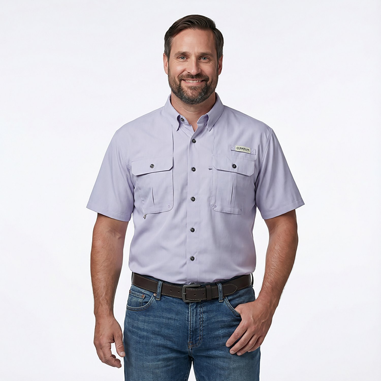 Magellan Outdoors Men's Aransas Pass Heather Short Sleeve Fishing Shirt - view number 2