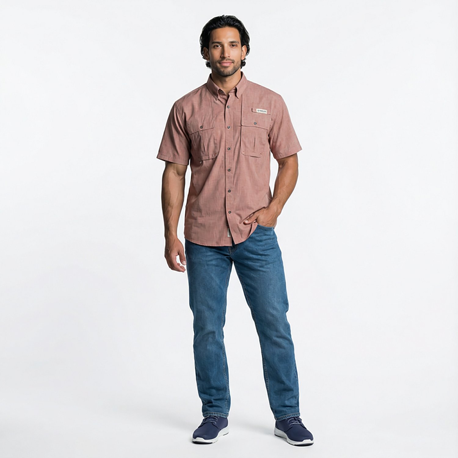 Magellan Outdoors Men's Aransas Pass Heather Short Sleeve Fishing Shirt