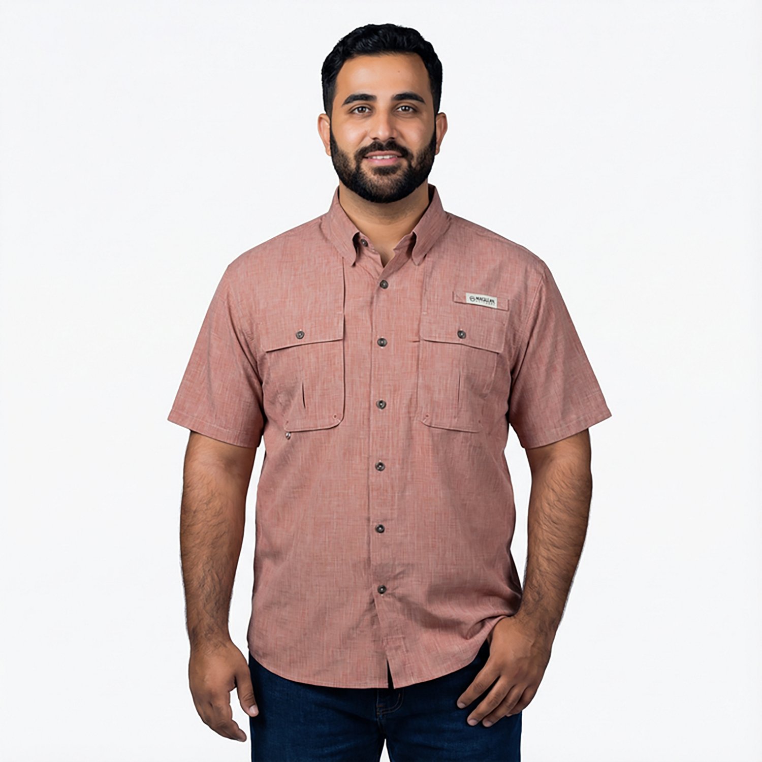Magellan Outdoors Men's Aransas Pass Heather Short Sleeve Fishing Shirt - view number 2