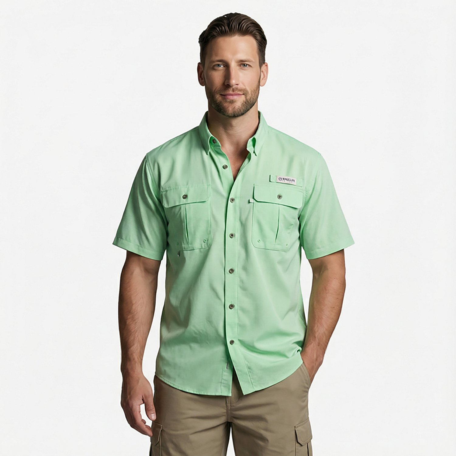Magellan Outdoors Men's Aransas Pass Mini Check Short Sleeve Shirt - view number 2
