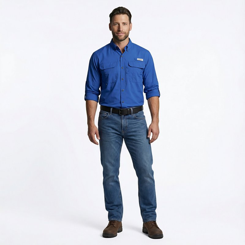 Magellan Outdoors Men's Laguna Madre Solid Long Sleeve Fishing Shirt-image