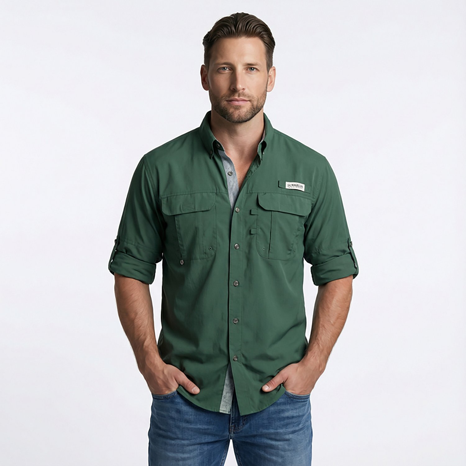 Magellan Outdoors Men's Laguna Madre Solid Long Sleeve Fishing Shirt - view number 2