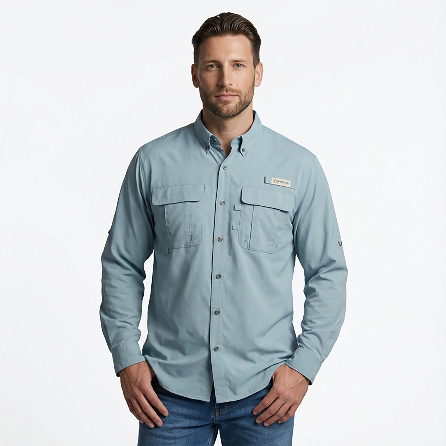 Magellan Outdoors Men's Laguna Madre Solid Long Sleeve Fishing Shirt - view number 2