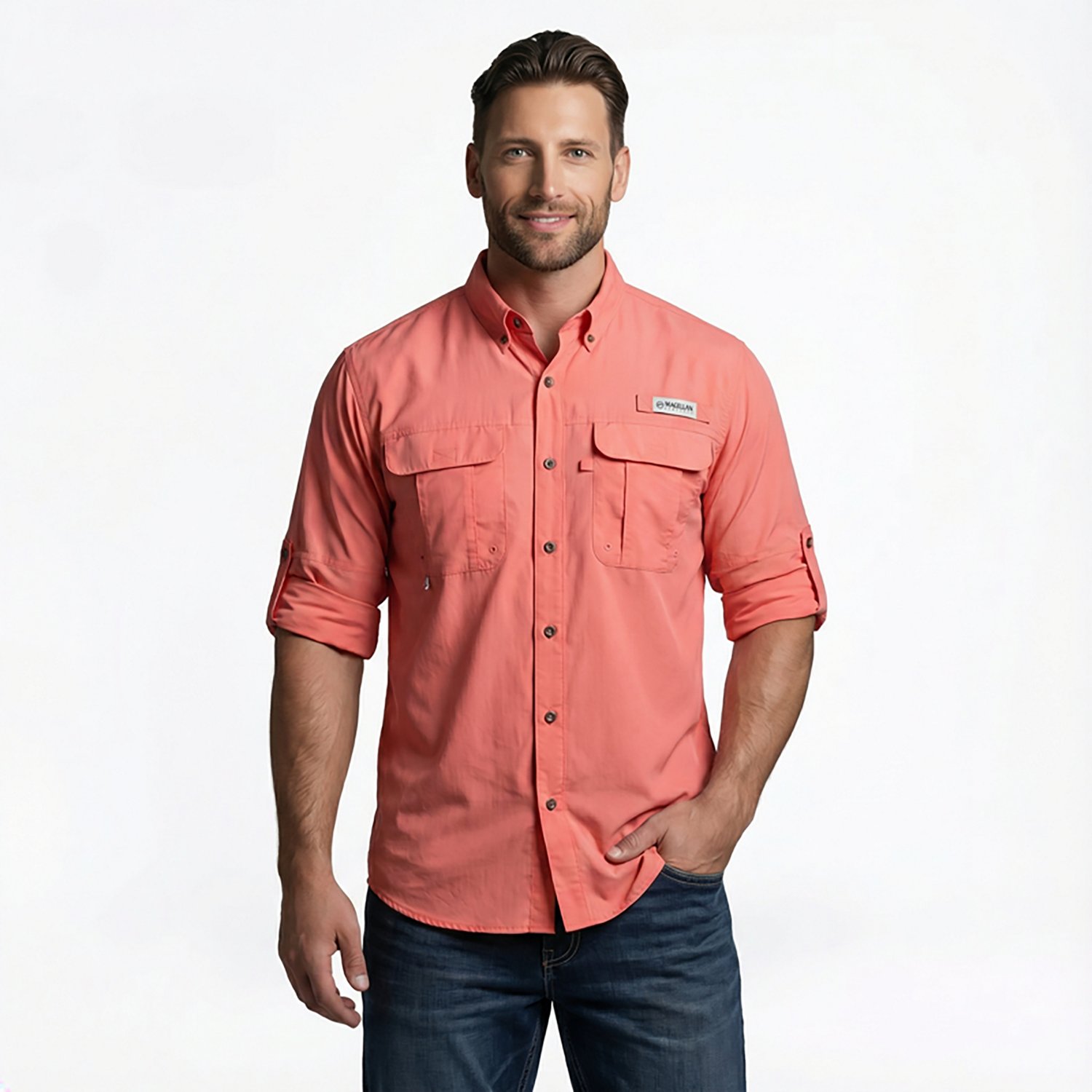 Magellan Outdoors Men's Laguna Madre Solid Long Sleeve Fishing Shirt - view number 2