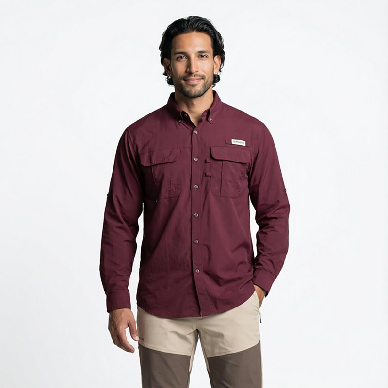Magellan Outdoors Men's Laguna Madre Solid Long Sleeve Fishing Shirt-image