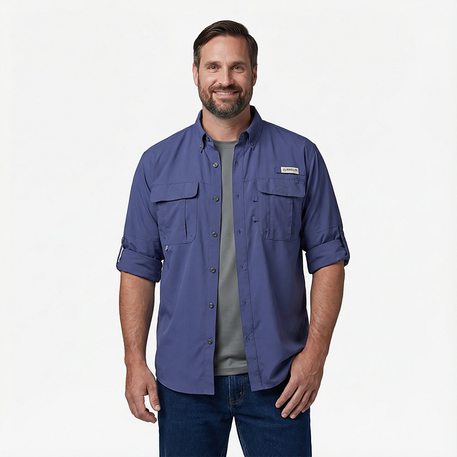 Magellan Outdoors Men's Laguna Madre Solid Long Sleeve Fishing Shirt