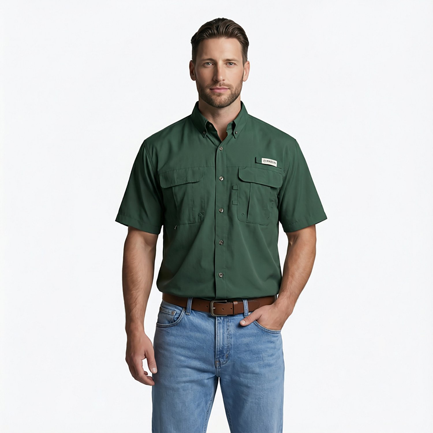 Magellan Outdoors Men's Laguna Madre Solid Short Sleeve Fishing Shirt - view number 2