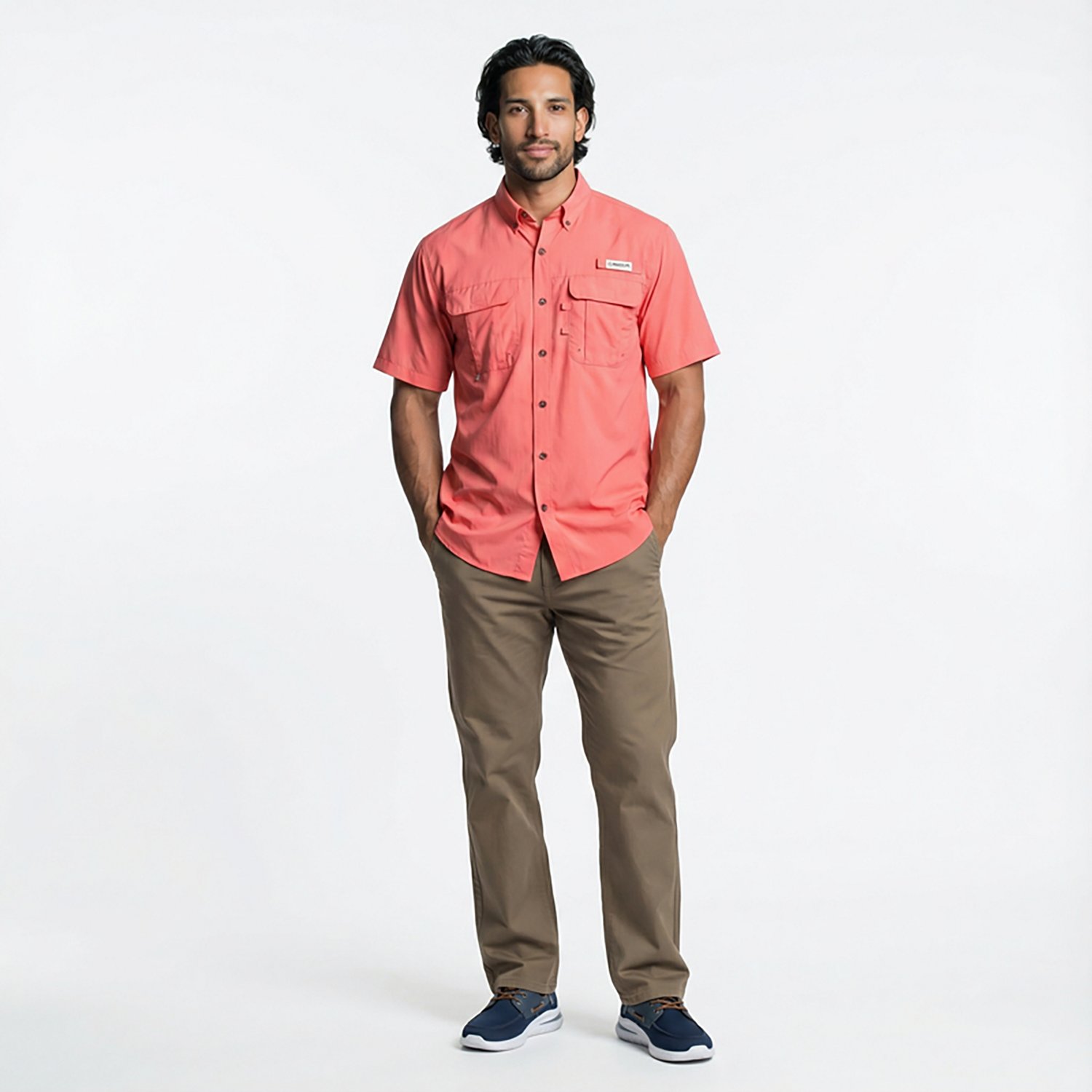 Magellan Outdoors Men's Laguna Madre Solid Short Sleeve Fishing Shirt