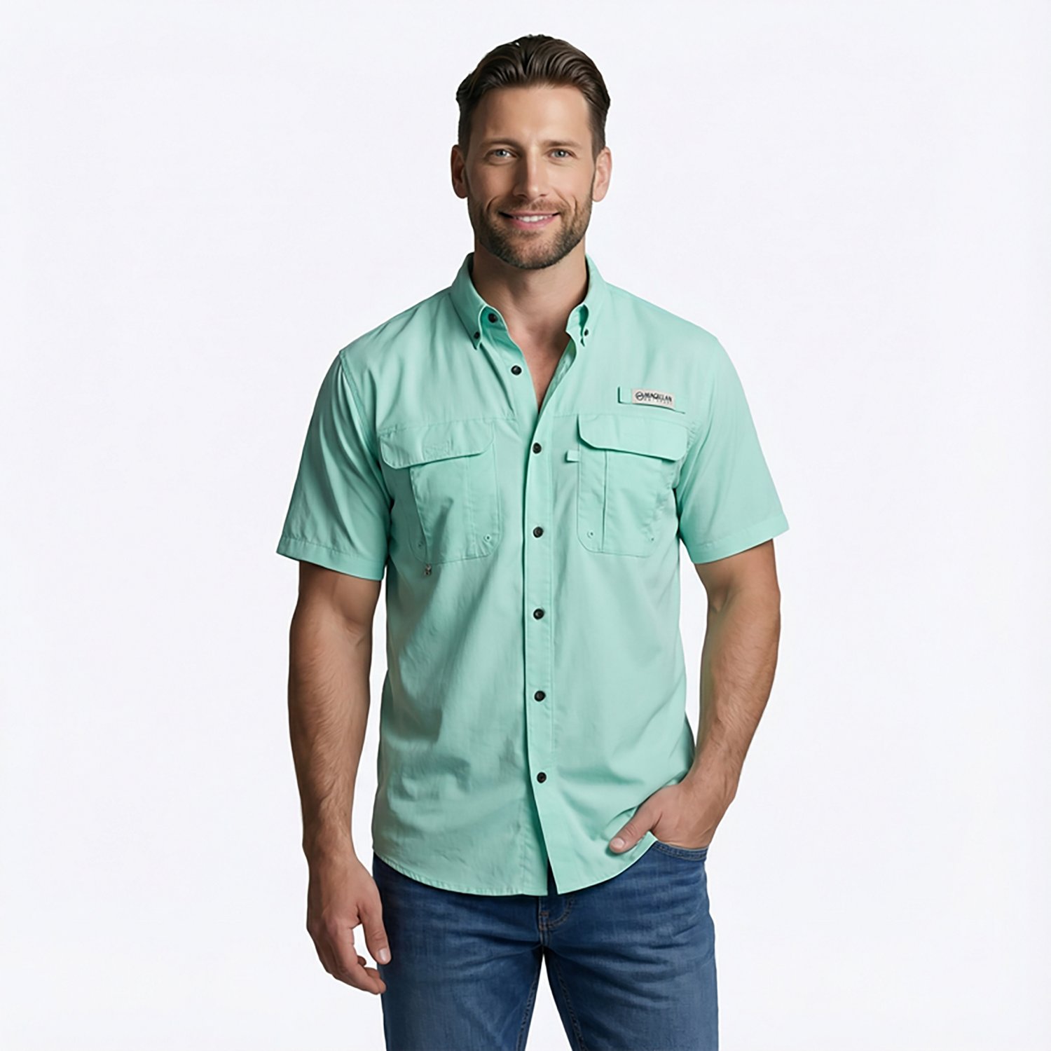 Magellan Outdoors Men's Laguna Madre Solid Short Sleeve Fishing Shirt - view number 2