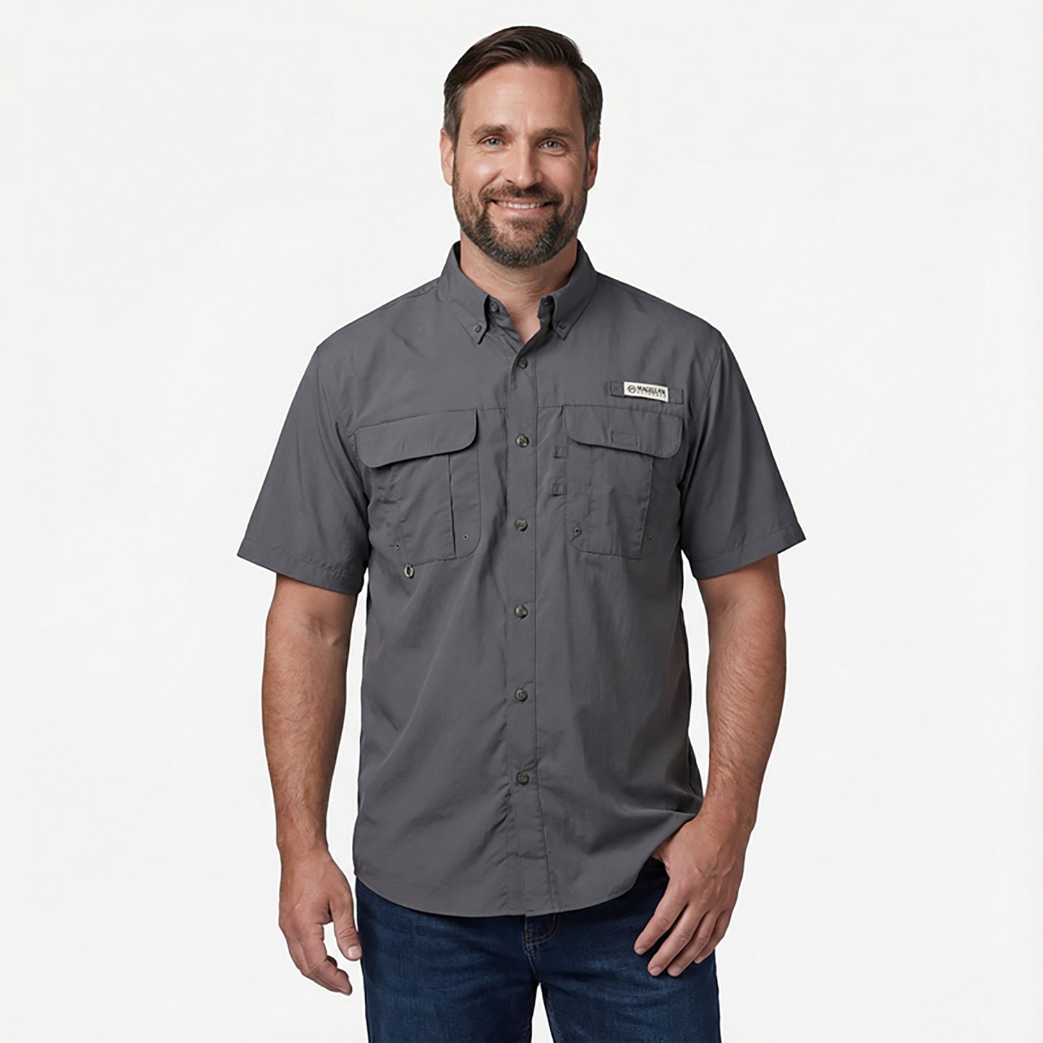 Magellan Outdoors Men's Laguna Madre Solid Short Sleeve Fishing Shirt - view number 2