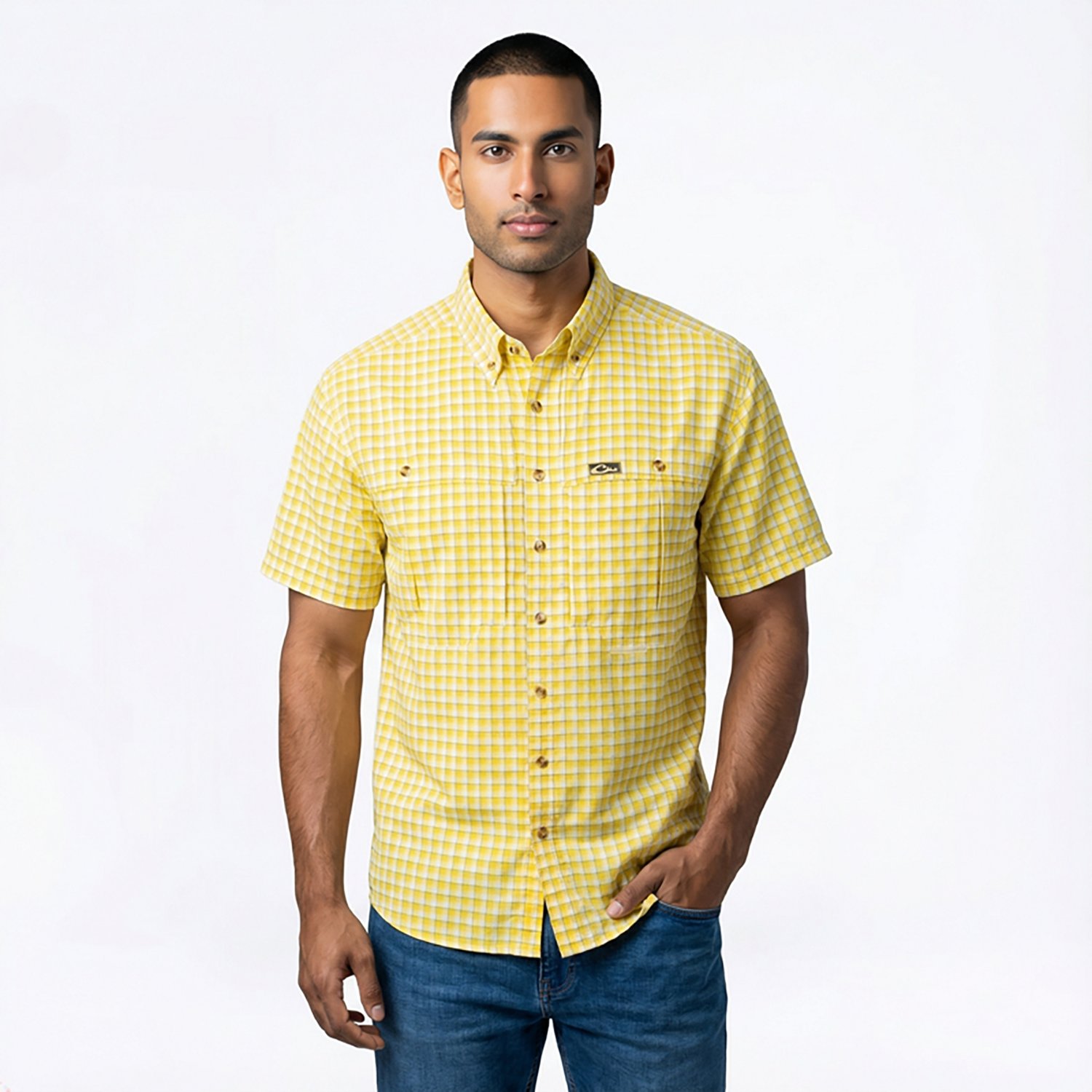 Drake Waterfowl Men's FeatherLite Plaid Wingshooter's Short Sleeve Shirt