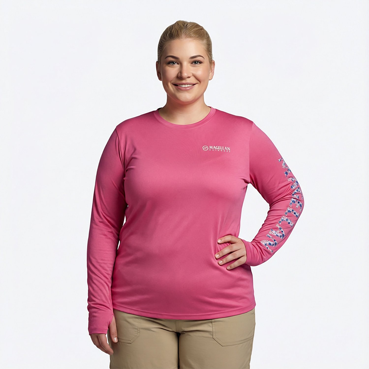 Magellan Outdoors Women's Caddo Lake Logo Long Sleeve Plus Size Fishing T-shirt - view number 4