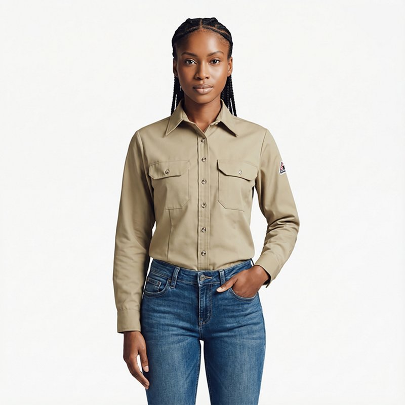 Bulwark Women's EXCEL FR ComforTouch Long Sleeve Uniform Dress Shirt