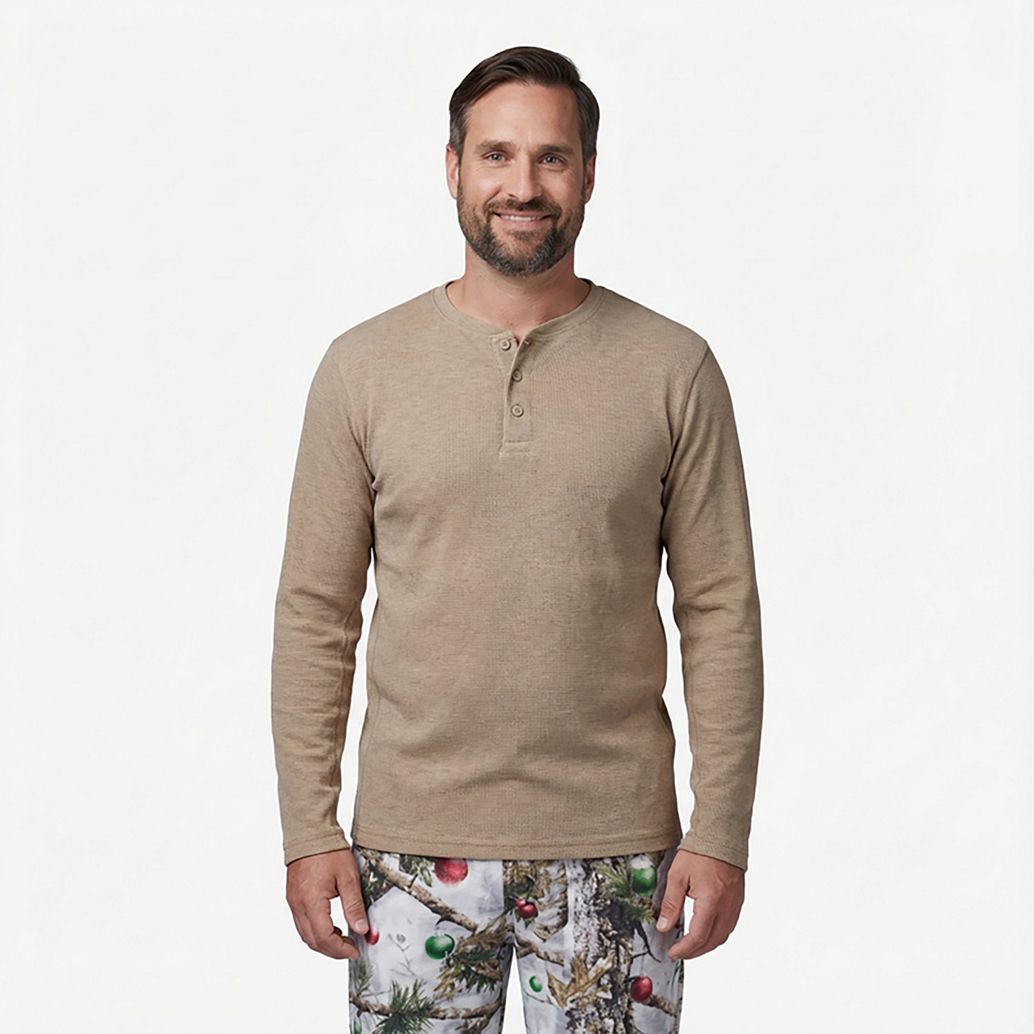 Magellan Outdoors Men's Base Camp Thermal Heathered Long Sleeve Henley Top - view number 2