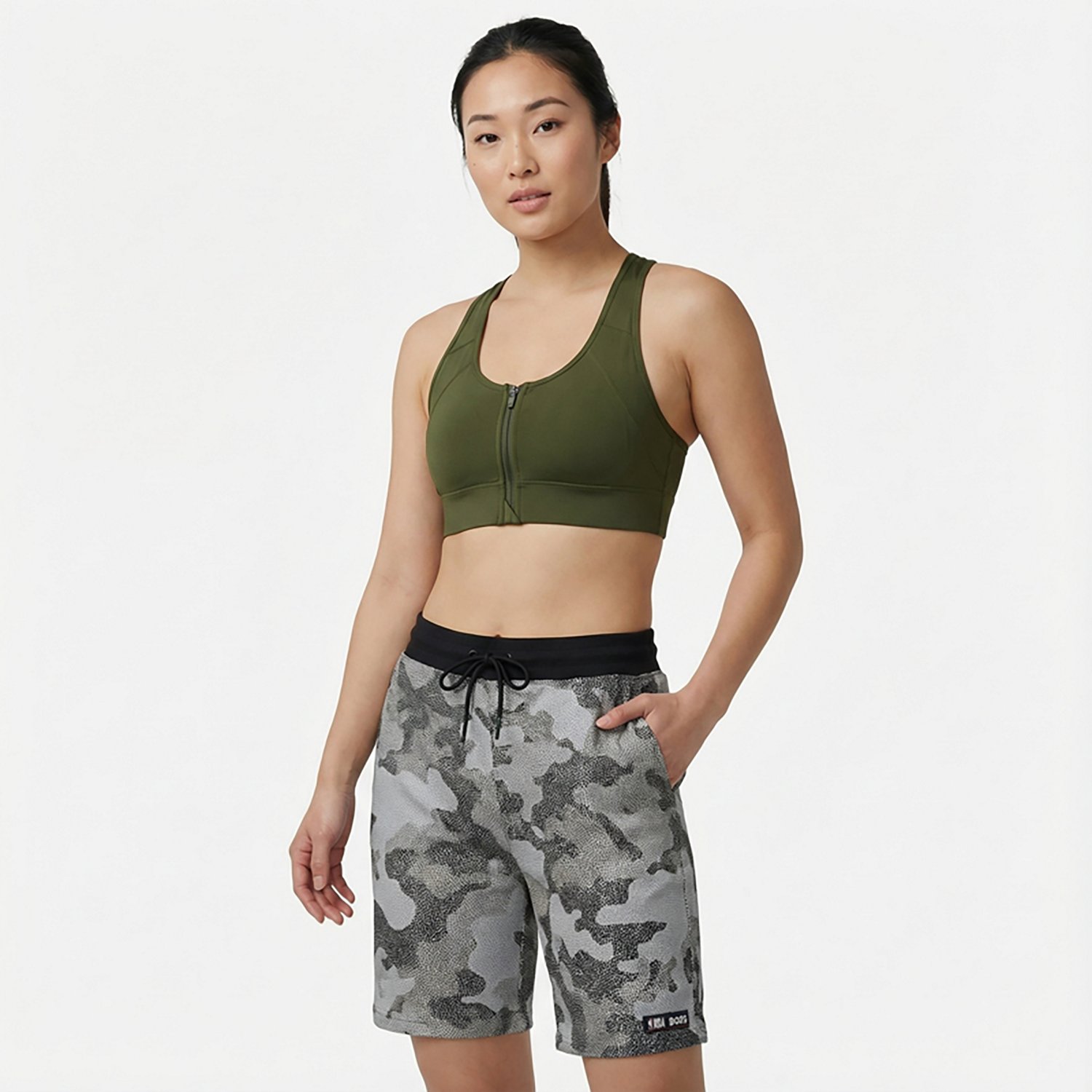 BCG Women's Seamless Zip Front Mid Impact Sports Bra                                                                             - view number 2