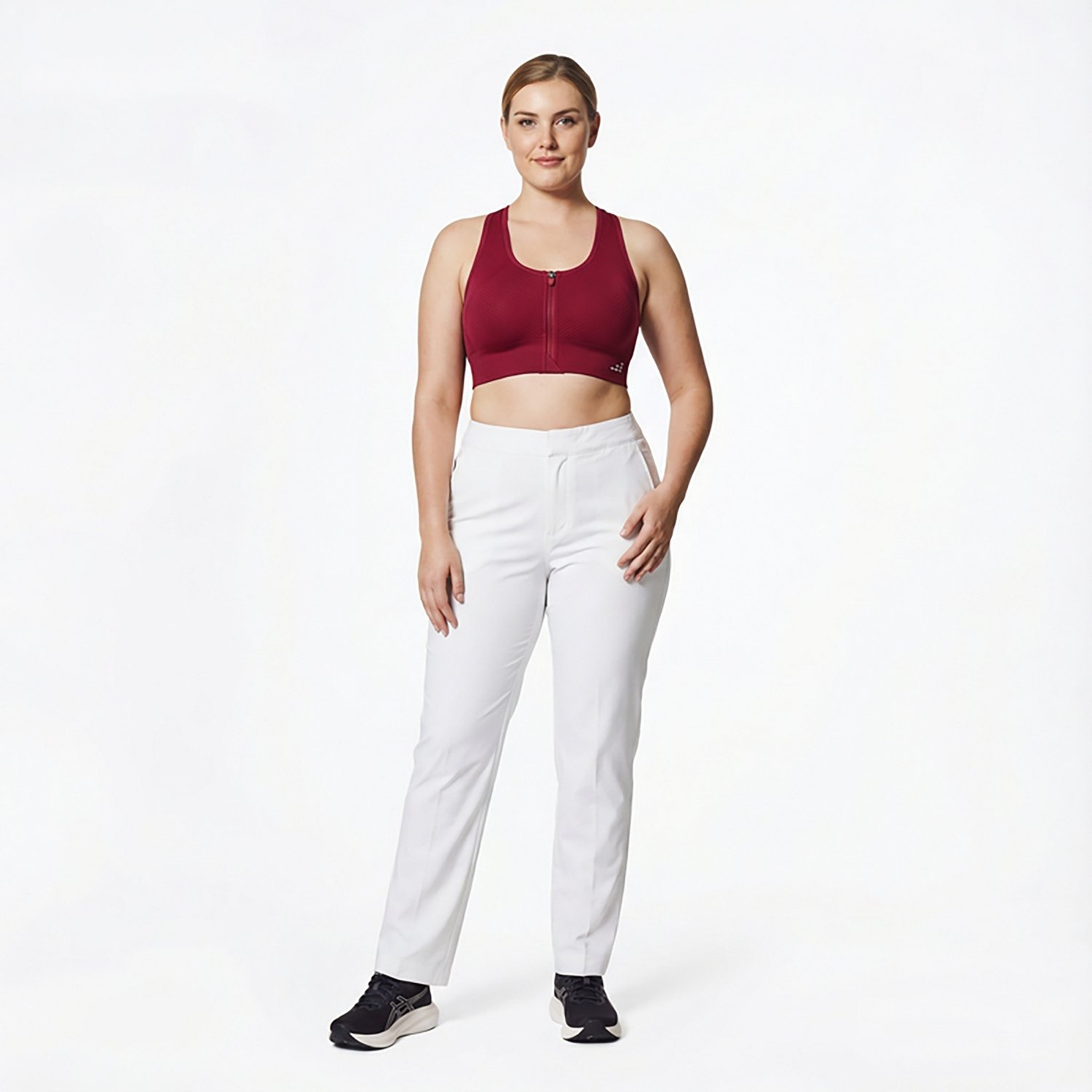 BCG Women's Seamless Zip Front Mid Impact Sports Bra