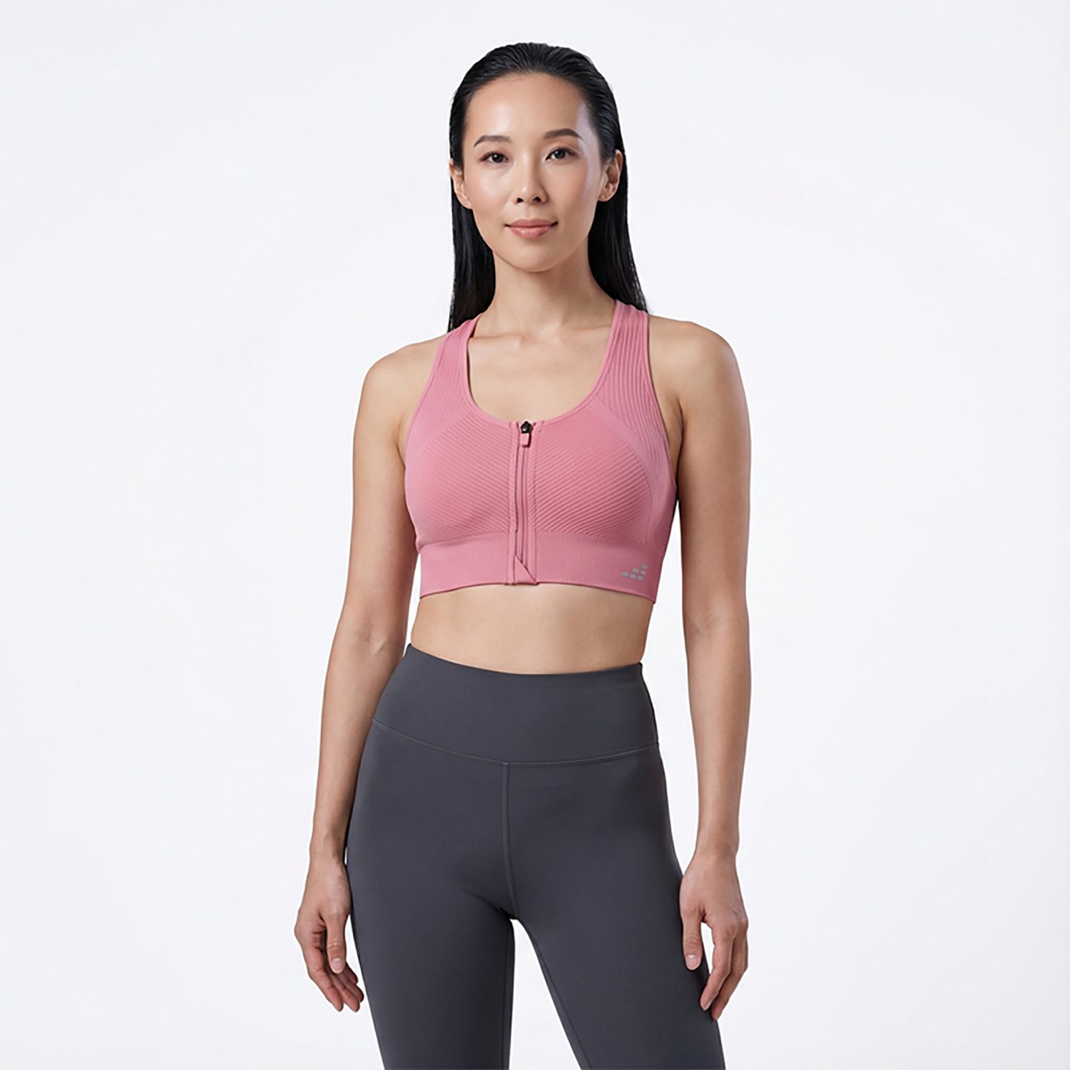 BCG Women's Seamless Zip Front Mid Impact Sports Bra                                                                             - view number 2