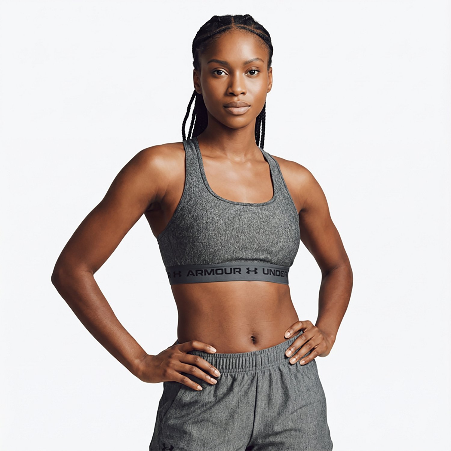 Under Armour Women's Crossback Heather Mid Sports Bra                                                                            - view number 2