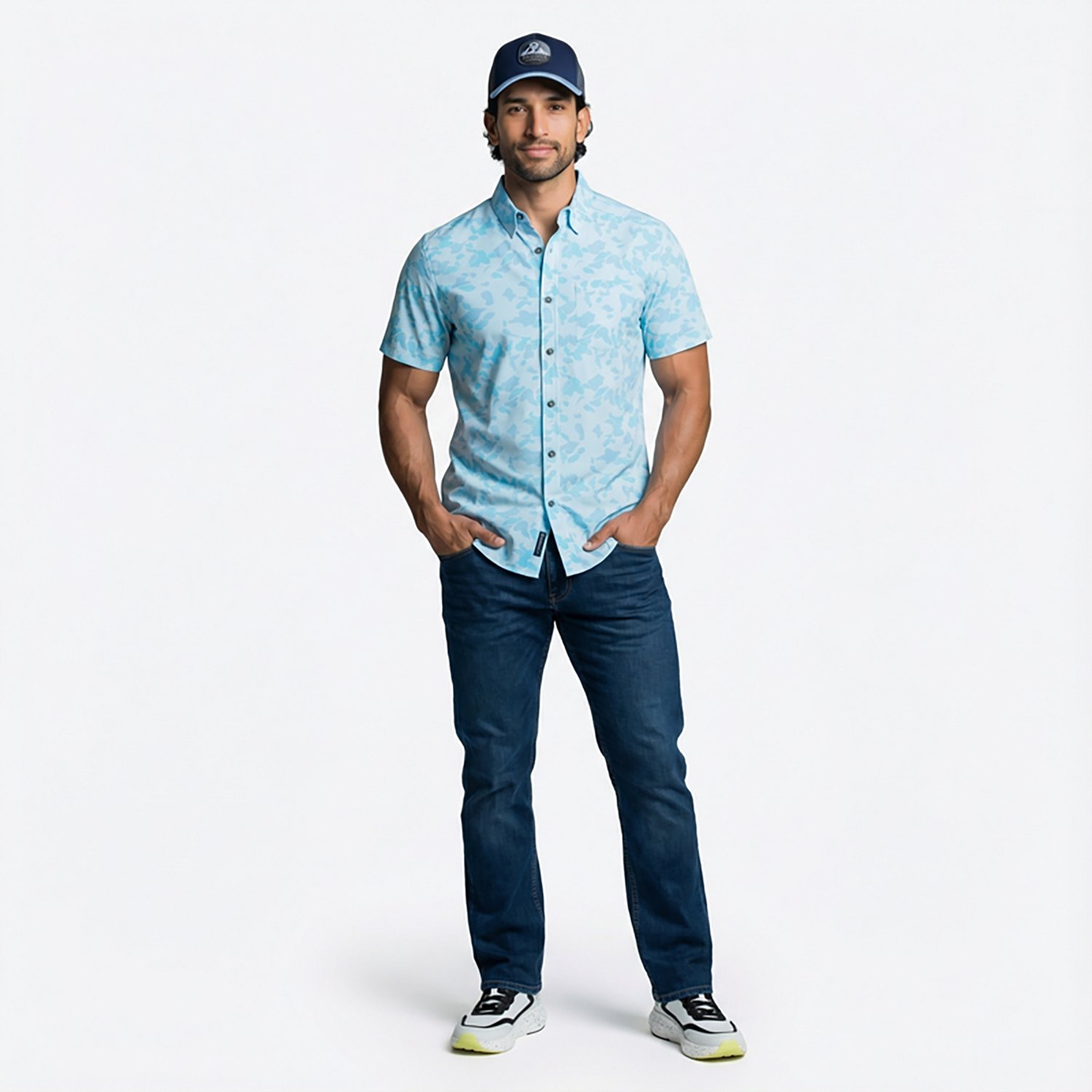 Magellan Outdoors Men's Shore and Line Washed Out Pocket Button-Down Fishing Shirt