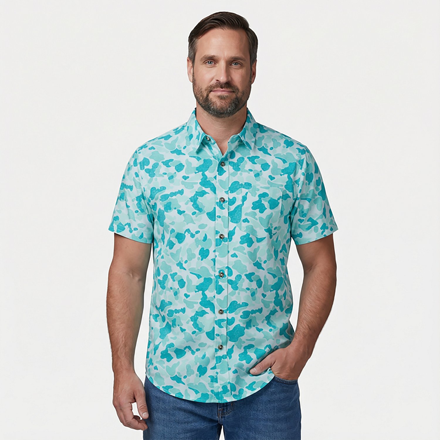 Magellan Outdoors Men's Shore and Line Washed Out Pocket Button-Down Fishing Shirt - view number 2