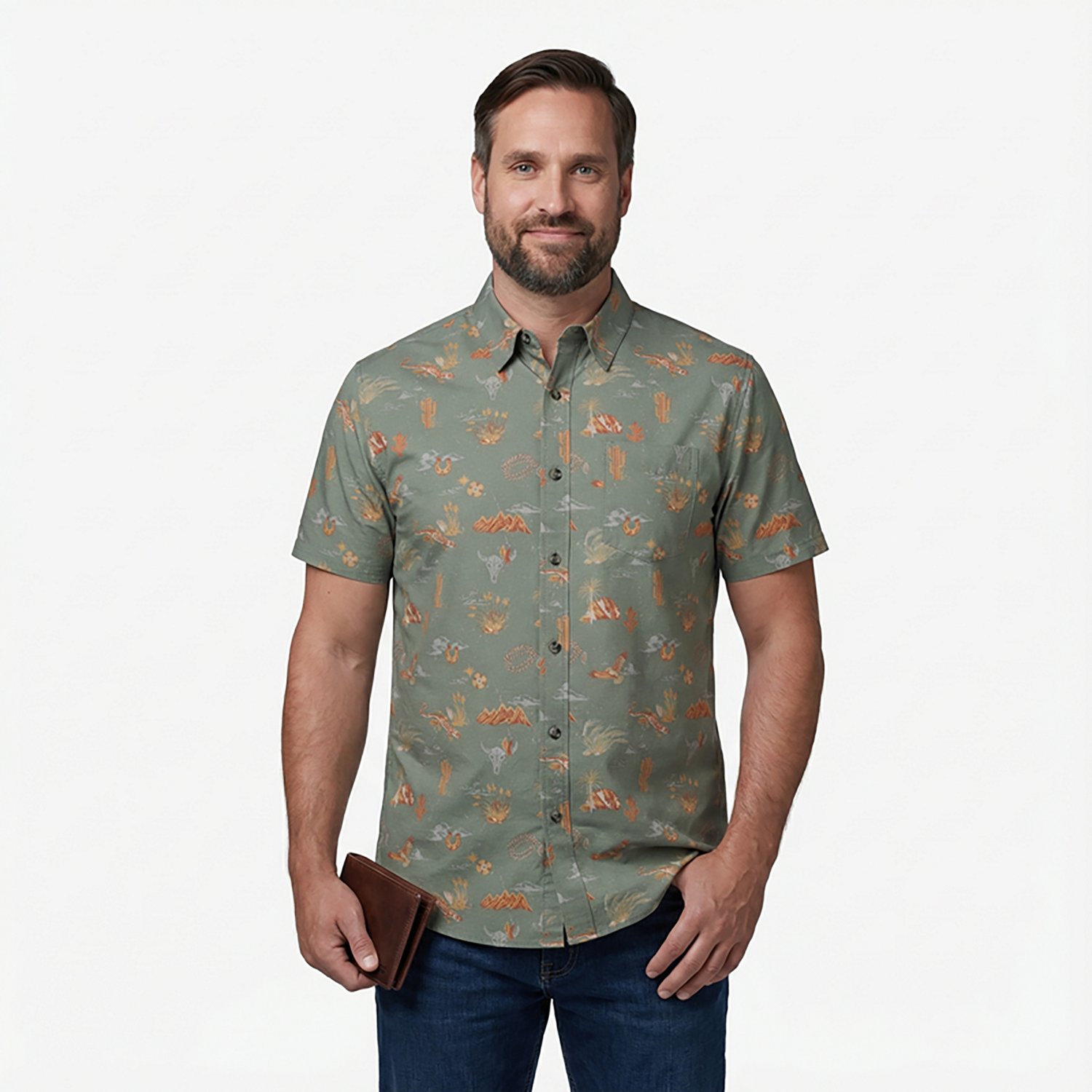 Magellan Outdoors Men's Shore and Line Washed Out Pocket Button-Down Fishing Shirt - view number 2