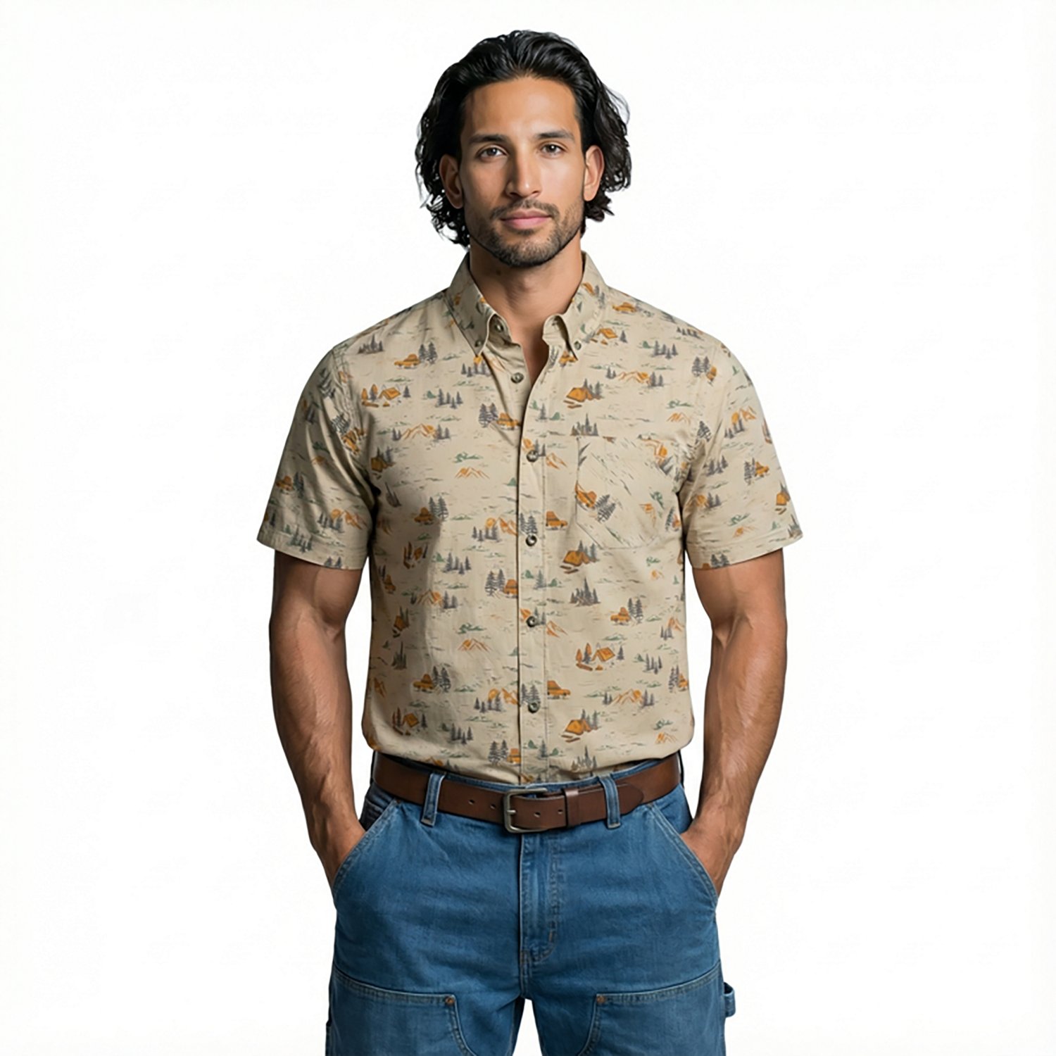 Magellan Outdoors Men's Summerville Print Short Sleeve Shirt - view number 2