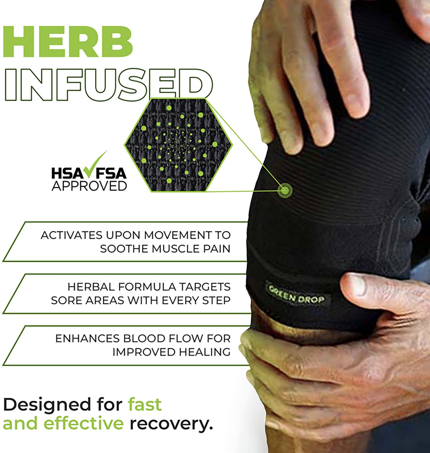 Green Drop Compression Knee Sleeve                                                                                               - view number 2