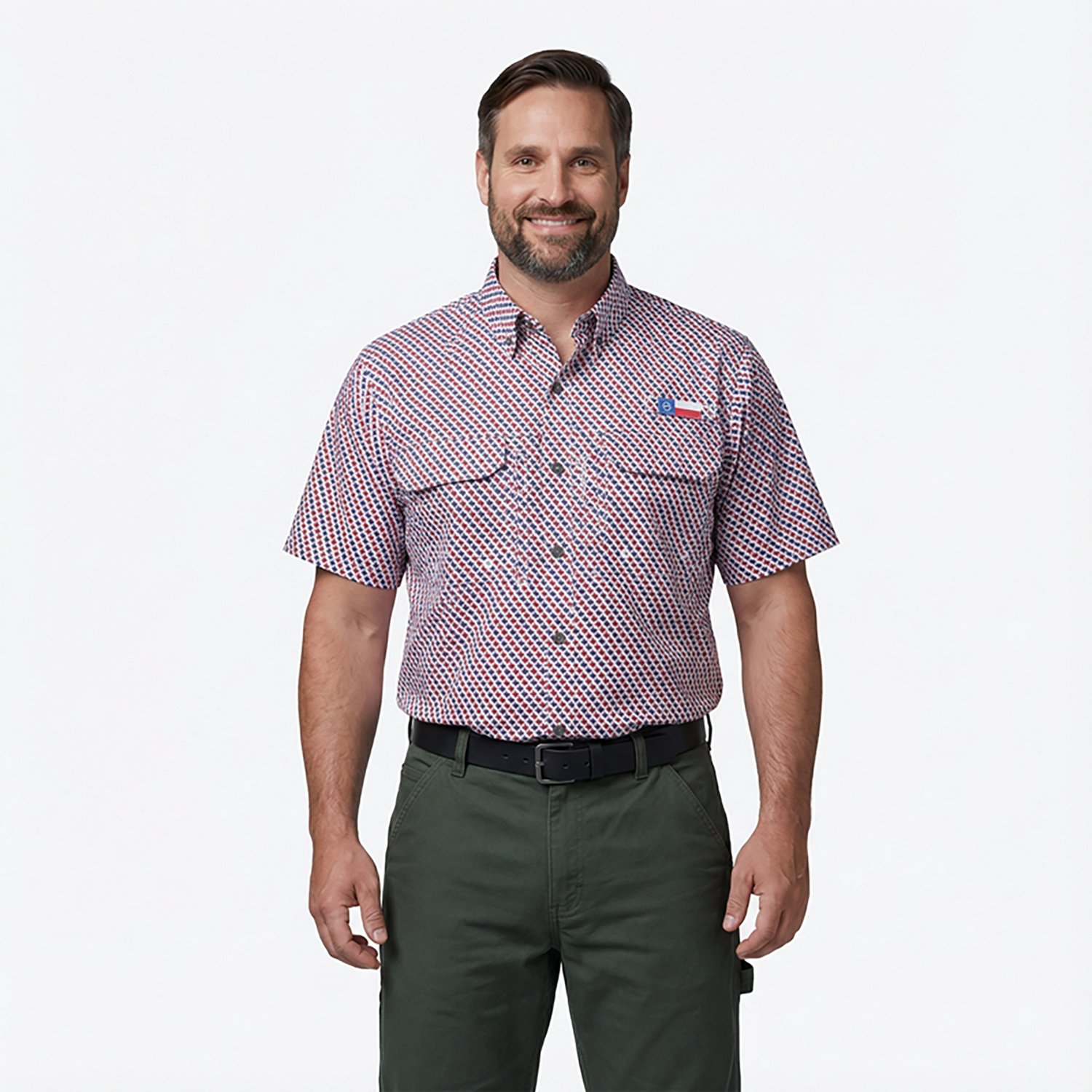 Magellan Outdoors Men's FishGear Local State Texas Print Short Sleeve Button-Down Shirt - view number 2