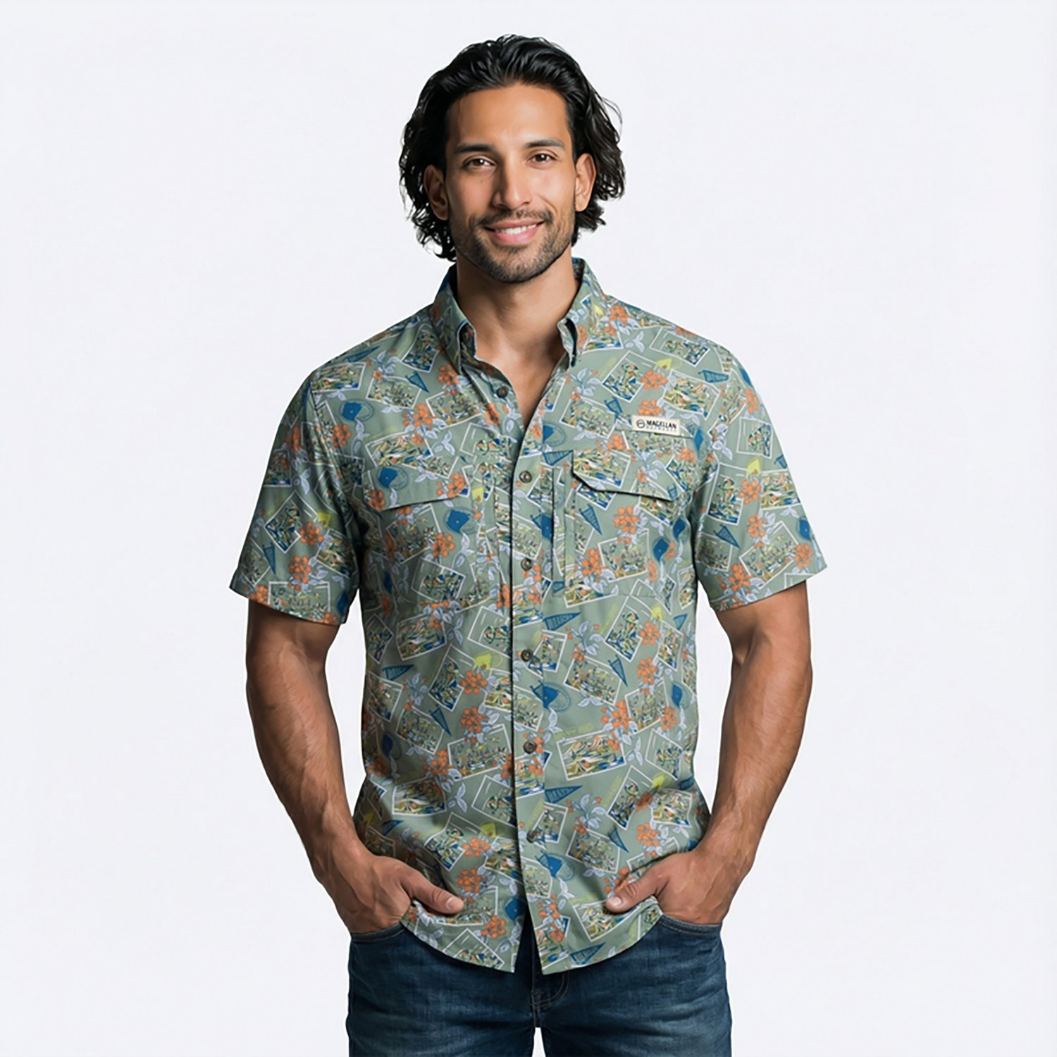 Magellan Outdoors Men's Arkansas Local State Print Shirt - view number 2