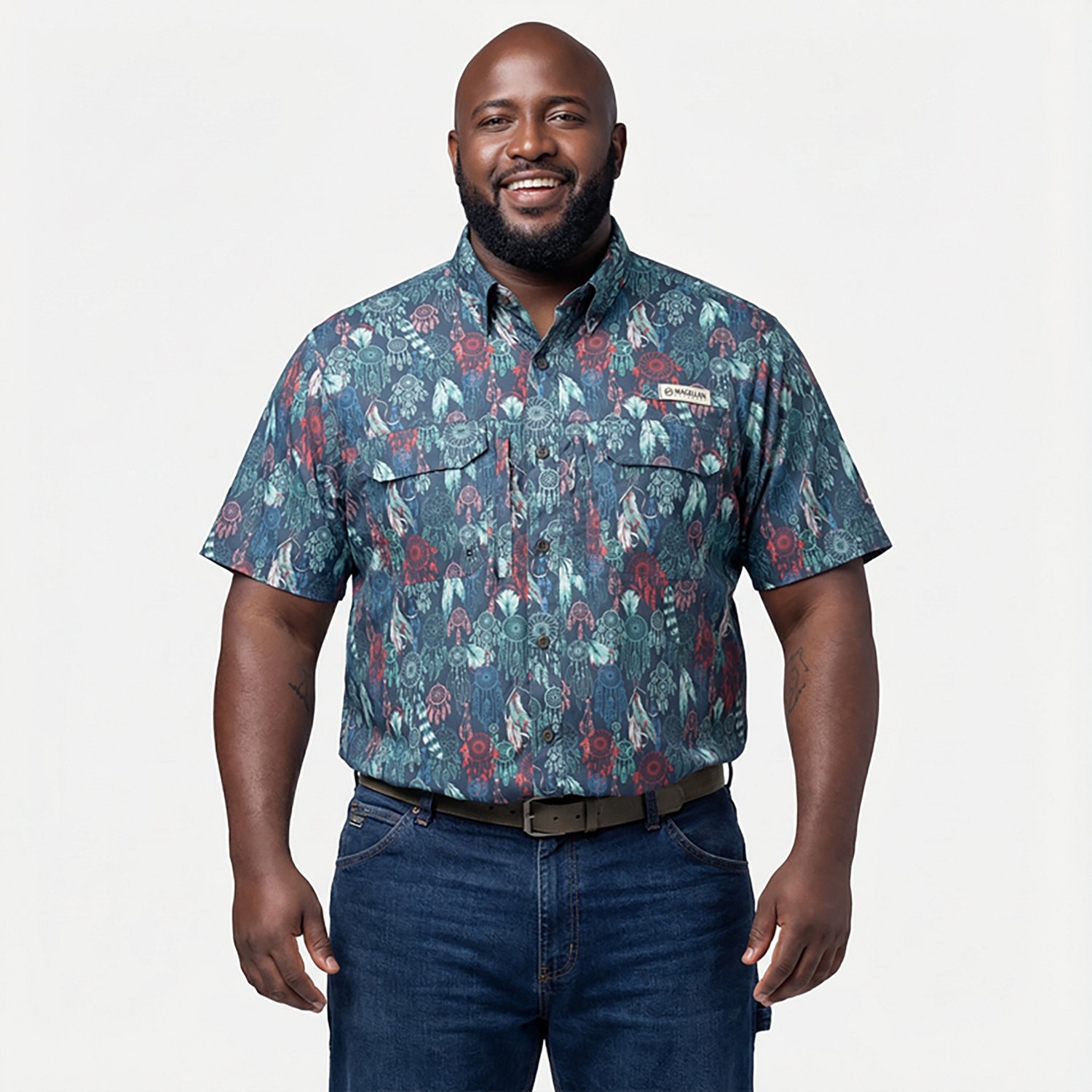 Magellan Outdoors Men's Oklahoma Local State Print Shirt - view number 2