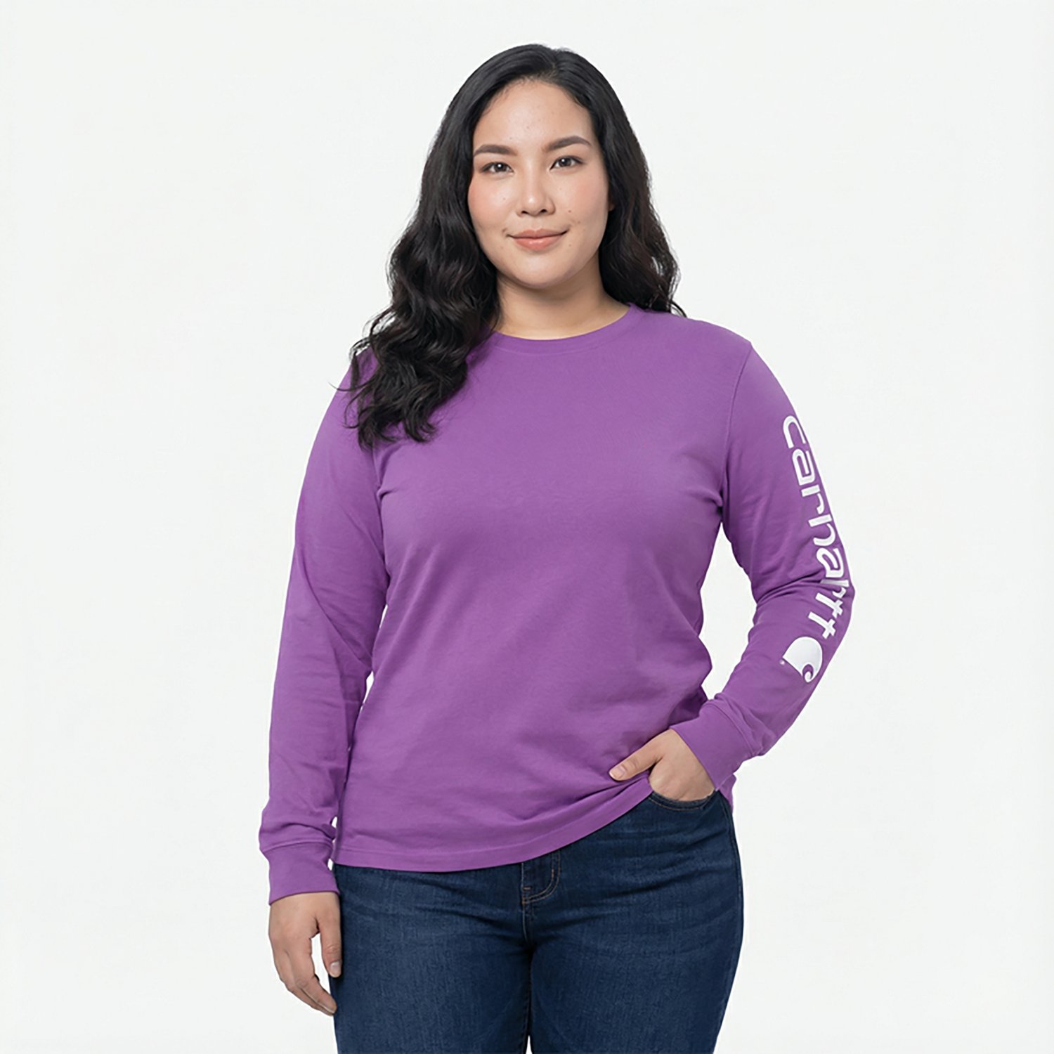 Carhartt Women's Relaxed Fit Midweight Logo Long Sleeve - view number 2