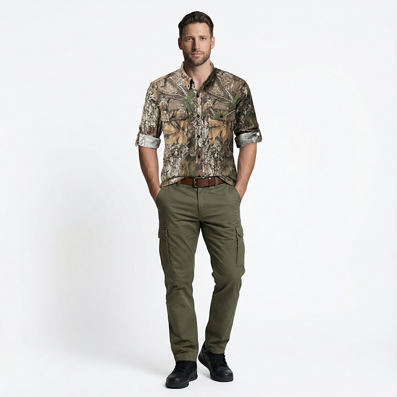 Magellan Outdoors Hunt Gear Men's Stonewell Long Sleeve Twill Shirt