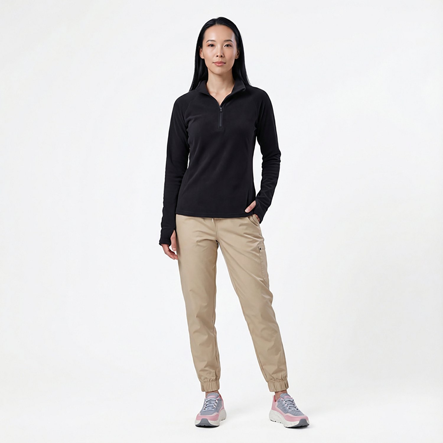 Magellan Outdoors Women’s Thermal Grid 1/4 Zip Baselayer Fleece Top