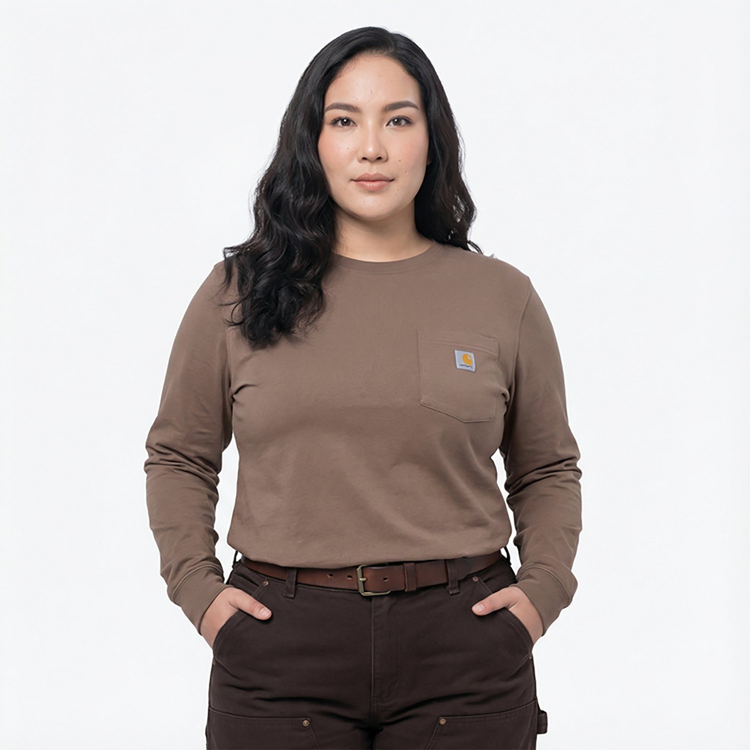 Carhartt Women's Loose Fit Lightweight Pocket Crewneck Long Sleeve T-shirt - view number 2